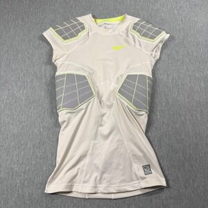 Nike Shirt Mens M White Pro Combat Padded Football Compression Jersey Sleeveless